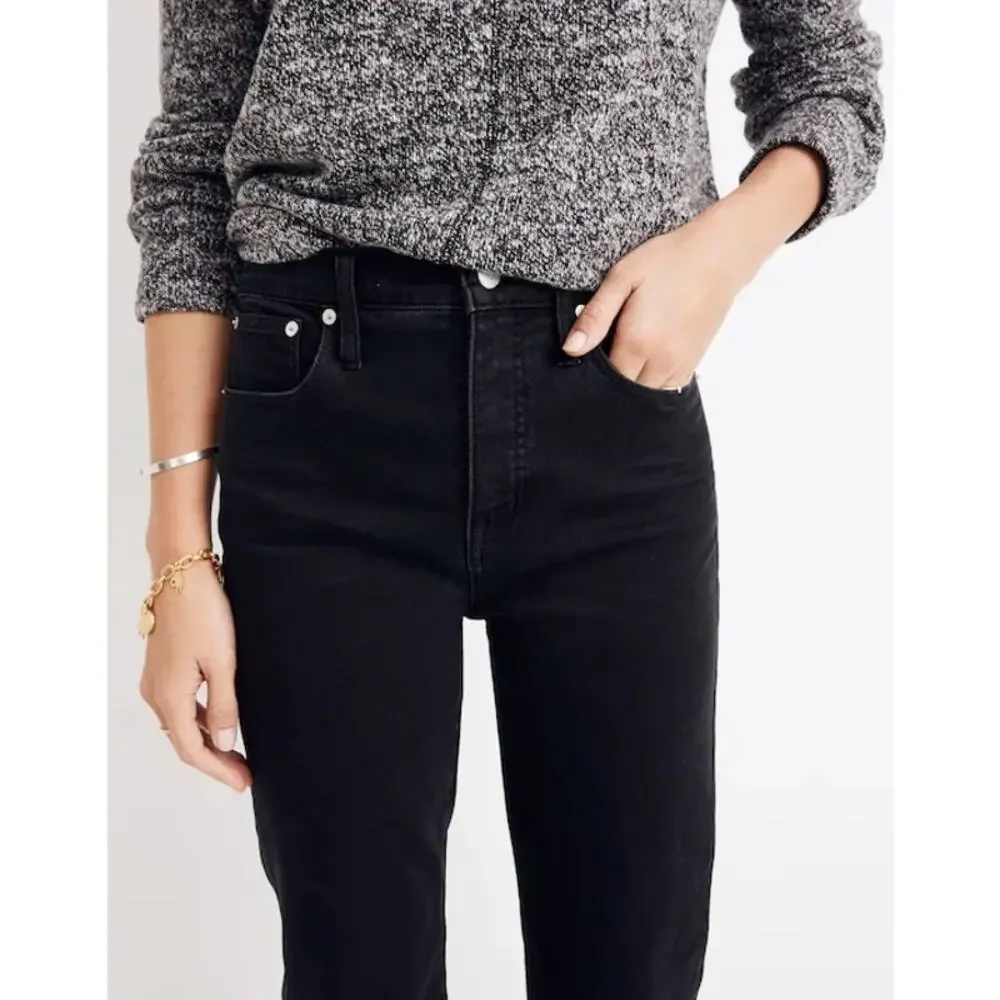 Madewell Women's Classic Straight Jeans High Waisted Lunar Wash Black Size 27